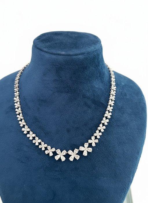 Halsketting - 14 karaat Witgoud - 10.14ct. tw. - Diamant, Handtassen en Accessoires, Kettingen