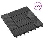 vidaXL 22 st Terrastegels 30x30 cm 2 m² HKC zwart, Verzenden, Nieuw