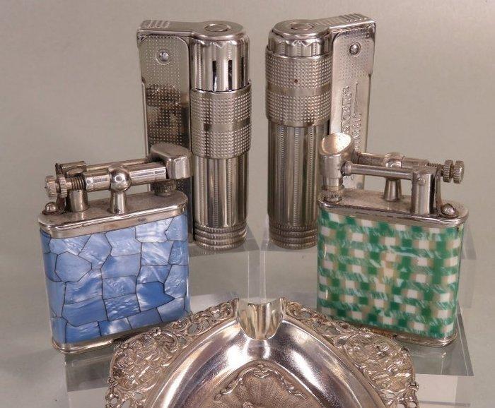 2 x IMCO, 2 x liftarm & asbak met motorfiets (Sport Holland, Verzamelen, Rookartikelen, Aanstekers en Luciferdoosjes