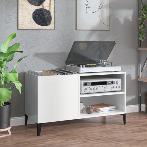 vidaXL Platenkast 84,5x38x48 cm bewerkt hout hoogglans wit, Huis en Inrichting, Kasten | Overige, Nieuw, Verzenden