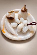 Decoratief dienblad - Marmeren fruitset, vintage decoratieve