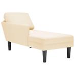 vidaXL Chaise longue met kussen corduroy stof crèmekleurig, Huis en Inrichting, Verzenden, Nieuw