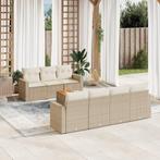 vidaXL 8-delige Loungeset met kussens poly rattan beige, Tuin en Terras, Verzenden, Nieuw, Loungeset