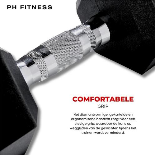 50 KG PH Fitness Hexa Dumbbell Set - 2 stuks - Topkwaliteit, Sport en Fitness, Fitnessapparatuur, Overige typen, Nieuw, Overige materialen