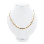 Bicolor gouden fantasie schakel ketting | 44,5 cm, Handtassen en Accessoires, Kettingen, Ophalen of Verzenden, Gebruikt, Overige kleuren
