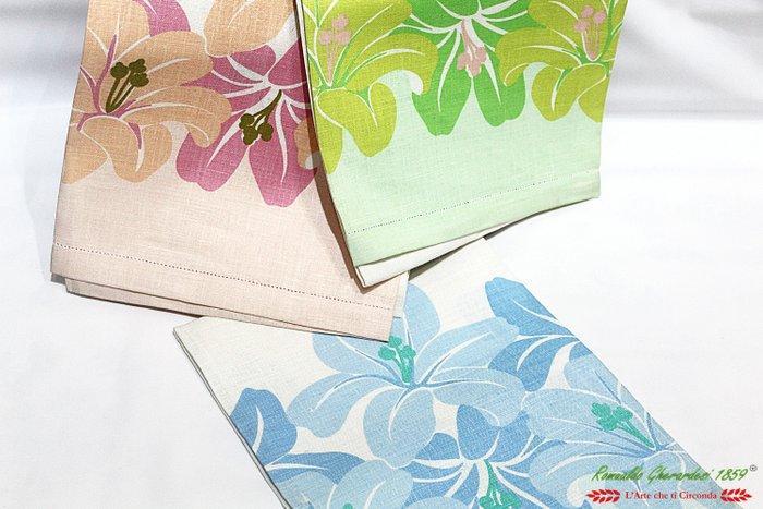 Zucchi Milano Asciugamani 100% lino con orlo a giorno, Antiek en Kunst, Antiek | Tapijten, Tafelkleden en Textiel