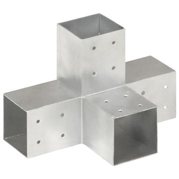 vidaXL Paalverbinding X-vorm 81x81 mm gegalvaniseerd metaal, Tuin en Terras, Palen, Balken en Planken, Verzenden, Nieuw