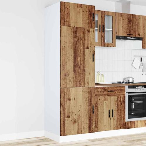 vidaXL Keukenkast Porto bewerkt hout oud houtkleurig, Huis en Inrichting, Kasten | Overige, Nieuw, Verzenden