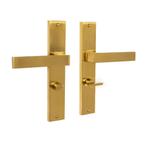 Lusso geveerd op schild wc 63/8 mat messing - deurbeslag..., Ophalen of Verzenden, Nieuw, IJzer, Klink of Kruk