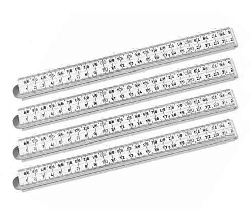 Set van 4 opvouwbare duimstokken (fiber, 1 meter, wit), Doe-het-zelf en Bouw, Gereedschap | Overige machines, Nieuw, Verzenden
