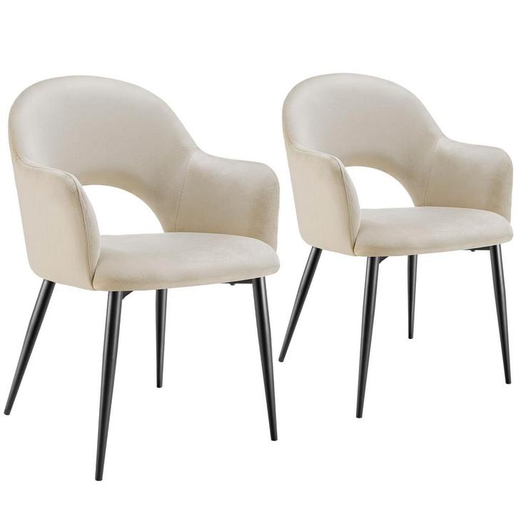 tectake Eetkamerstoel Sachel, fluweellook, gestoffeerd, 120, Huis en Inrichting, Stoelen, Verzenden