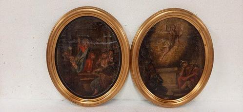 École italienne (XVIII) - 2 scene sacre, Antiek en Kunst, Kunst | Schilderijen | Klassiek