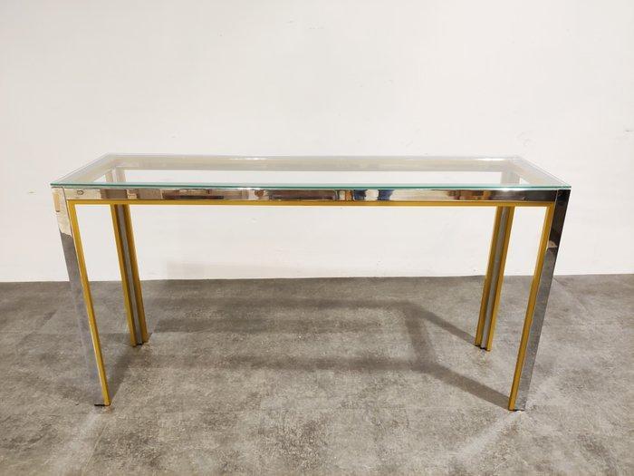 Renato Zevi - Wandtafel - Metaal, Glas - console-tafel, Antiek en Kunst, Antiek | Meubels | Stoelen en Sofa's