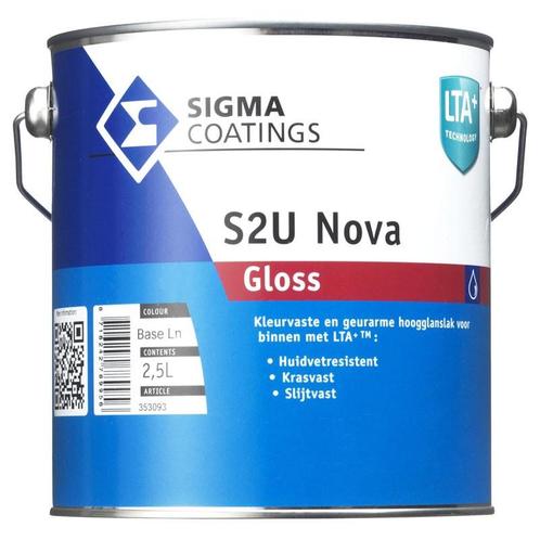 Sigma S2U Nova Gloss / Sigma Contour Aqua PU Gloss RAL 9016, Doe-het-zelf en Bouw, Verf, Beits en Lak, Nieuw, Verzenden
