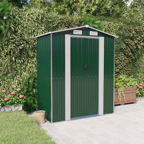 vidaXL Tuinschuur 192x108x223 cm gegalvaniseerd staal groen, Tuin en Terras, Tuinhuizen, Nieuw, Verzenden