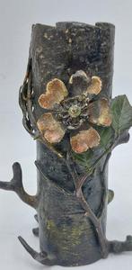 Vase à fleur unique - Bronze peint à froid - Boîte à