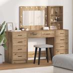 vidaXL Kaptafel met lade 3 pcs Bruin 40 x 41 x 135 cm, Huis en Inrichting, Tafels | Kaptafels, Verzenden, Nieuw
