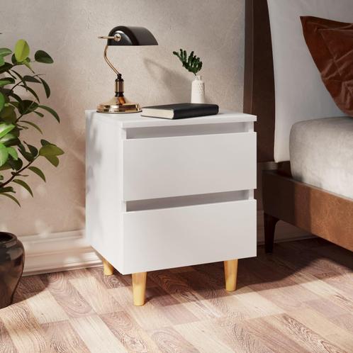 vidaXL Table de chevet avec pieds en pin Blanc 40x35x50, Huis en Inrichting, Slaapkamer | Nachtkastjes, Verzenden