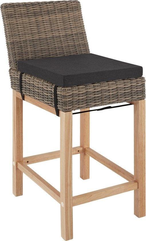 2dekans | tectake® - Wicker barkruk Latina - Hoge stoel -, Tuin en Terras, Tuinsets en Loungesets, Ophalen of Verzenden