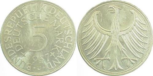 5 Mark Duitsland 5 duitse Mark 1957 J bankfrisch/stempelg..., Postzegels en Munten, Munten | Europa | Niet-Euromunten, België