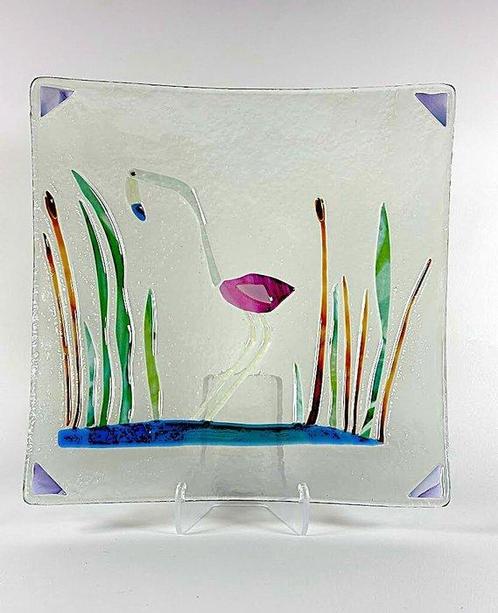 Tafelmiddenstuk - Murano glas gebogen met meerkleurige warme, Antiek en Kunst, Curiosa en Brocante