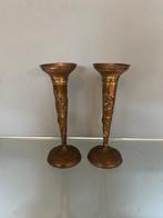 Kandelaar (2) - Verguld messing - Kandelaars draken, Antiek en Kunst