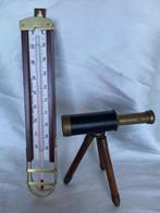Maritieme objecten - Vintage kwikthermometer en houten en