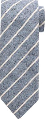 Suitable Stropdas Linnen Streep Blauw maat  Heren, Verzenden, Nieuw, Blauw, Suitable