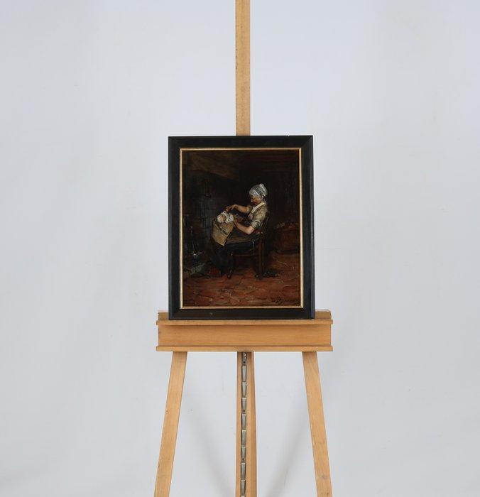 Bernard Johannes Blommers (1845-1914) - Moeder met kind, Antiek en Kunst, Kunst | Schilderijen | Klassiek