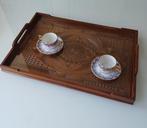 Dienblad - Hout, Glas - gerestaureerd