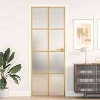 vidaXL Binnendeur smal 76x201,5 cm gehard glas en aluminium, Doe-het-zelf en Bouw, Verzenden, Nieuw