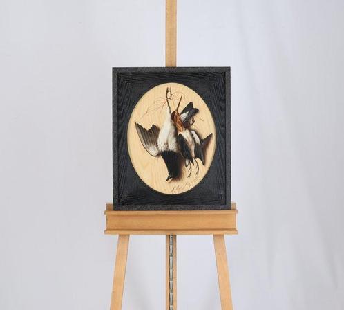 Michelangelo Meucci (1840–1909) - Trompe loeil met vogels, Antiek en Kunst, Kunst | Schilderijen | Klassiek