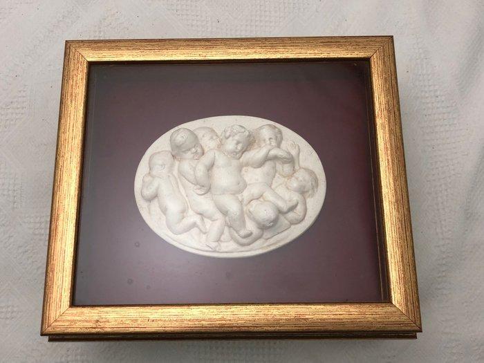 sculptuur, Cherubini - 23 cm - Gips, Hout, Hars, Antiek en Kunst, Curiosa en Brocante