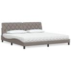 vidaXL Bed met matras stof taupe 200x200 cm, Huis en Inrichting, Verzenden, Nieuw