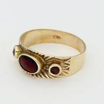 Zonder Minimumprijs - Ring - 14 karaat Geel goud Granaat, Handtassen en Accessoires, Ringen, Nieuw