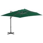 Parasol 300x300 Groen | OP = OP | Aluminium Paal, Tuin en Terras, Nieuw, Zweefparasol, 3 tot 4 meter, Kantelbaar