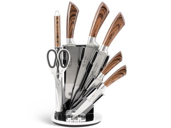 Veiling - Luxe Messenset RVS Op Een Roterende Standaard - 8, Huis en Inrichting, Keuken | Keukenbenodigdheden, Nieuw