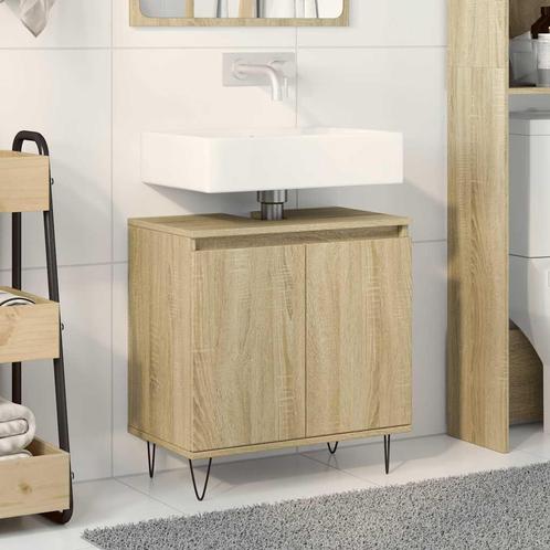 vidaXL Badkamerkast 58x33x60 cm bewerkt hout sonoma, Huis en Inrichting, Badkamer | Badkamermeubels, Nieuw, Verzenden