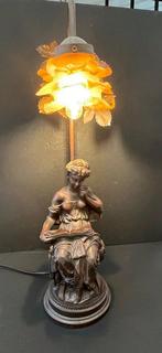 Tafellamp - bronzen effect, Antiquités & Art, Curiosités & Brocante