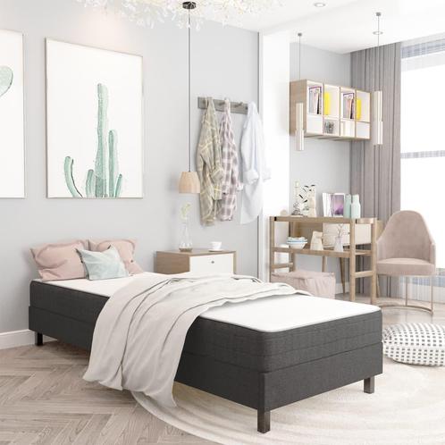 vidaXL Boxspringframe stof grijs 90x200 cm, Huis en Inrichting, Slaapkamer | Bedden, Nieuw, Verzenden