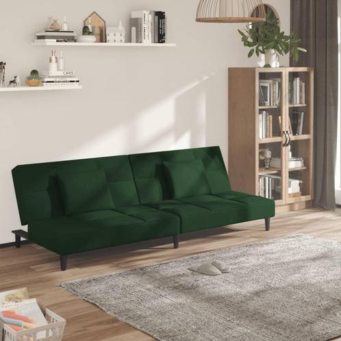 vidaXL Canapé-lit à 2 places avec deux oreillers Vert, Huis en Inrichting, Zetels | Zetels, Verzenden