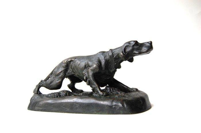 G Lesage - sculptuur, Engelse setter hond / Art Deco - 24 cm, Antiek en Kunst, Kunst | Designobjecten
