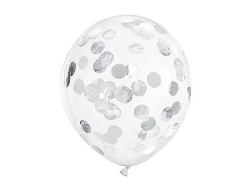 Confetti Ballonnen Zilver Deluxe 30cm 6st, Hobby en Vrije tijd, Feestartikelen, Nieuw, Verzenden
