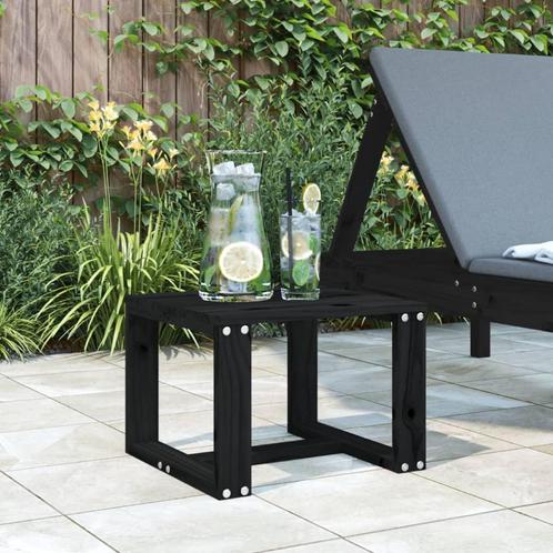 vidaXL Table dappoint de jardin noir 40x38x28,5 cm bois, Tuin en Terras, Tuinsets en Loungesets, Verzenden