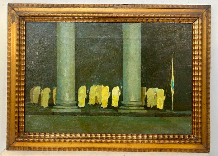 Beppe Guzzi (1902-1982) - Processione notturna di, Antiek en Kunst, Kunst | Schilderijen | Klassiek