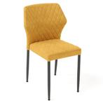 Stoel | Fluweel/Metaal | Geel | Zwarte Poten | Indoor |, Zakelijke goederen, Verzenden, Nieuw in verpakking