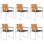 vidaXL Tuinstoelen 6 st met kussens massief acaciahout, Tuin en Terras, Tuinstoelen, Verzenden, Nieuw