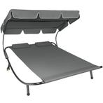 tectake Ligbed voor 2 personen - zwart / grijs, Tuin en Terras, Verzenden, Nieuw