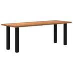 vidaXL Eettafel rechthoekig 220x80x74 cm massief eikenhout, Huis en Inrichting, Tafels | Eettafels, Verzenden, Nieuw