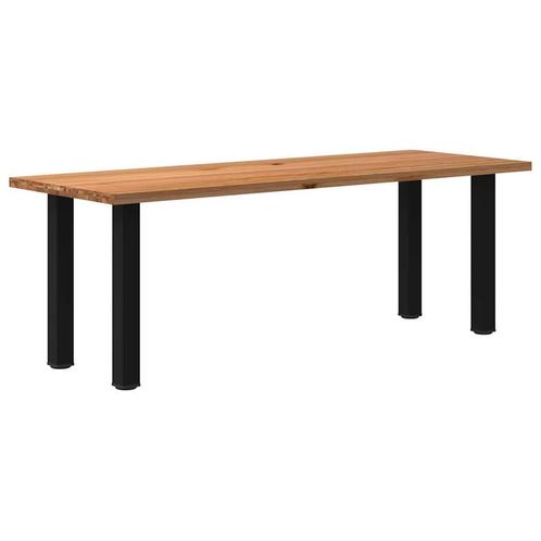 vidaXL Eettafel rechthoekig 220x80x74 cm massief eikenhout, Huis en Inrichting, Tafels | Eettafels, Nieuw, Verzenden